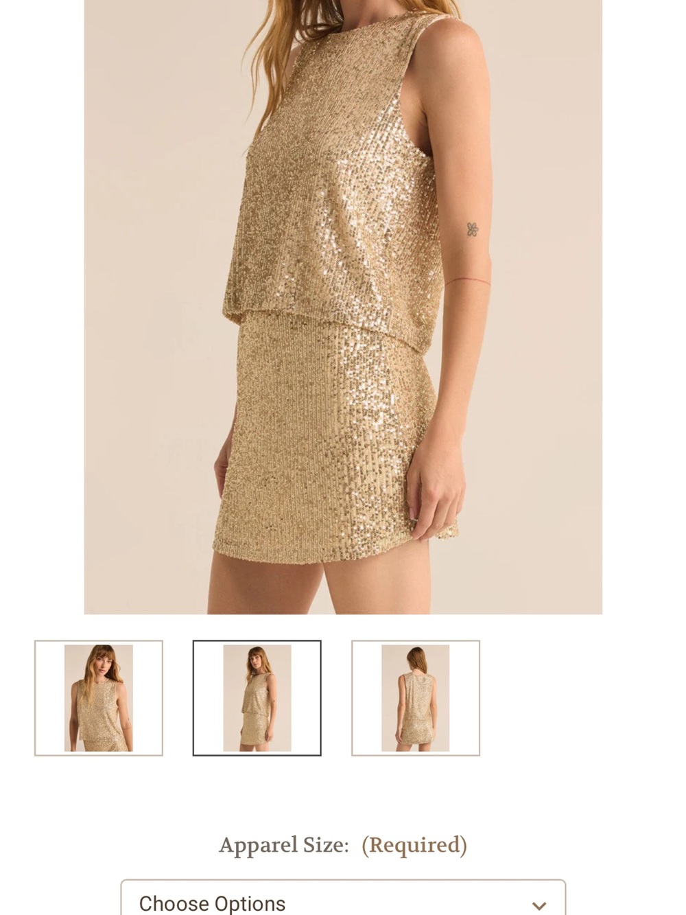 Z Supply - Gold Sequin Skirt - Medium